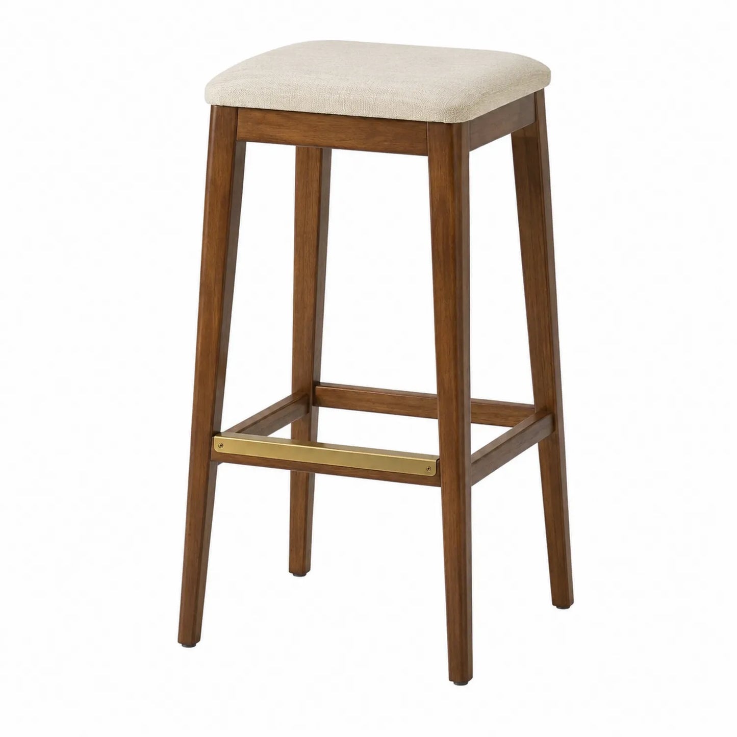 Barhocker Eichenholz Beige Polyester Sitzfläche 76cm