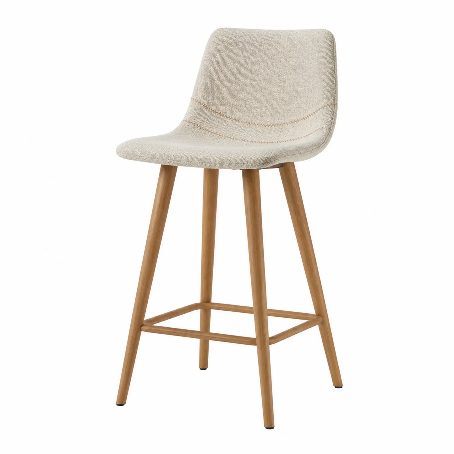 Barhocker Leinen Beige Massivholz 90cm