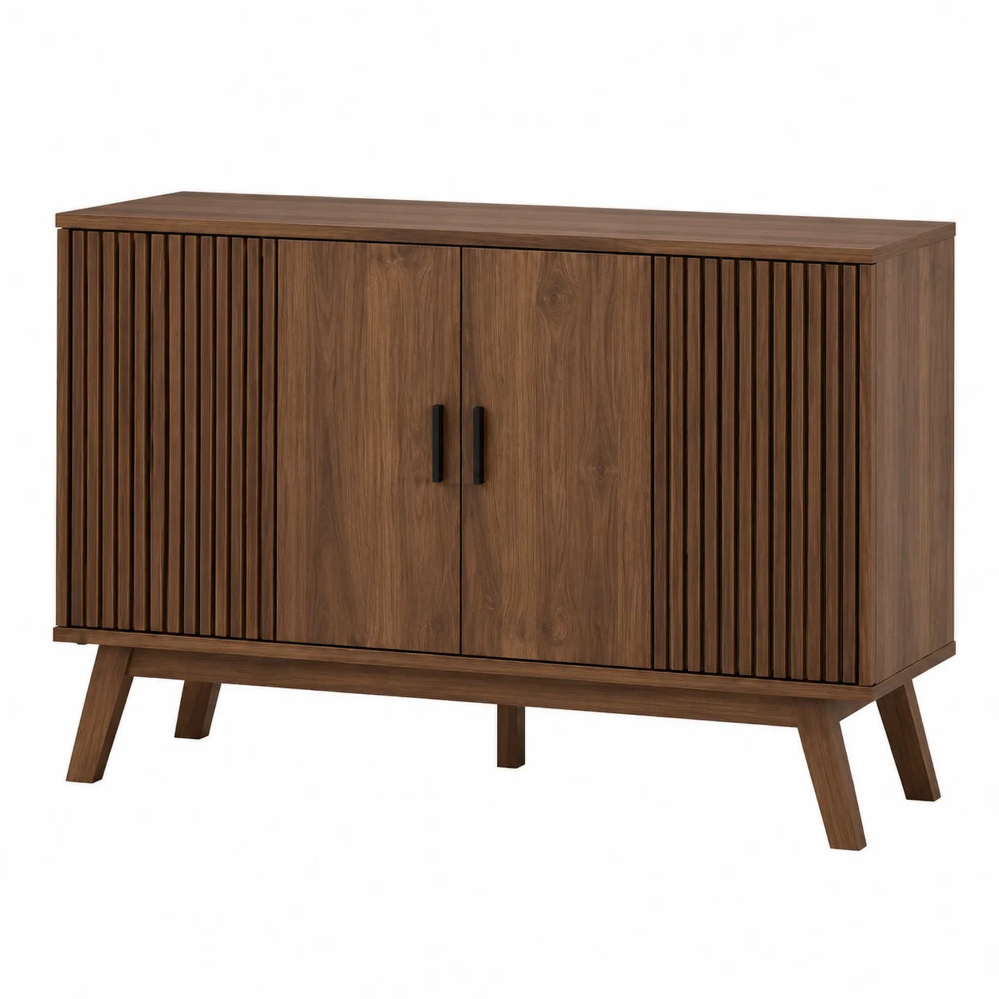 Sideboard aus Walnussholz mit Metallgriffen Braun 120x40x80 cm