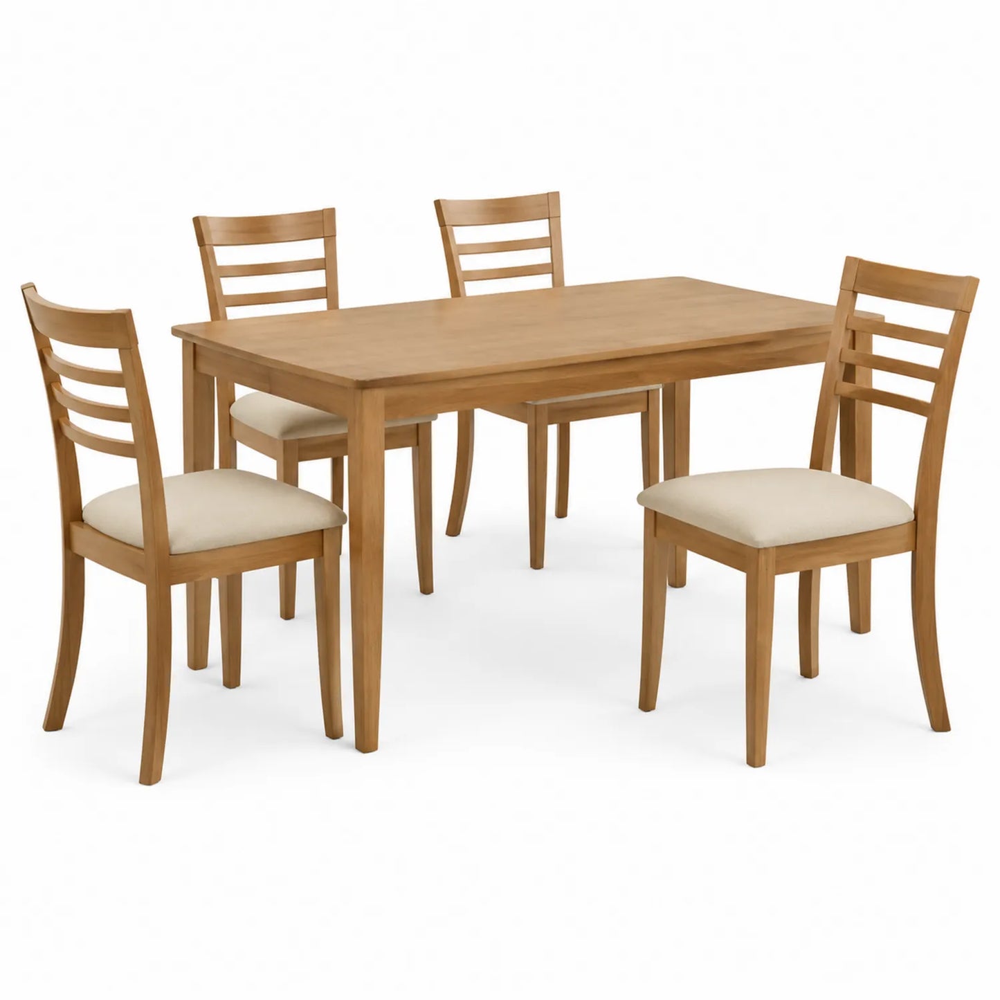 Essgruppe 5-teilig Eiche Massivholz mit Polstersitzen