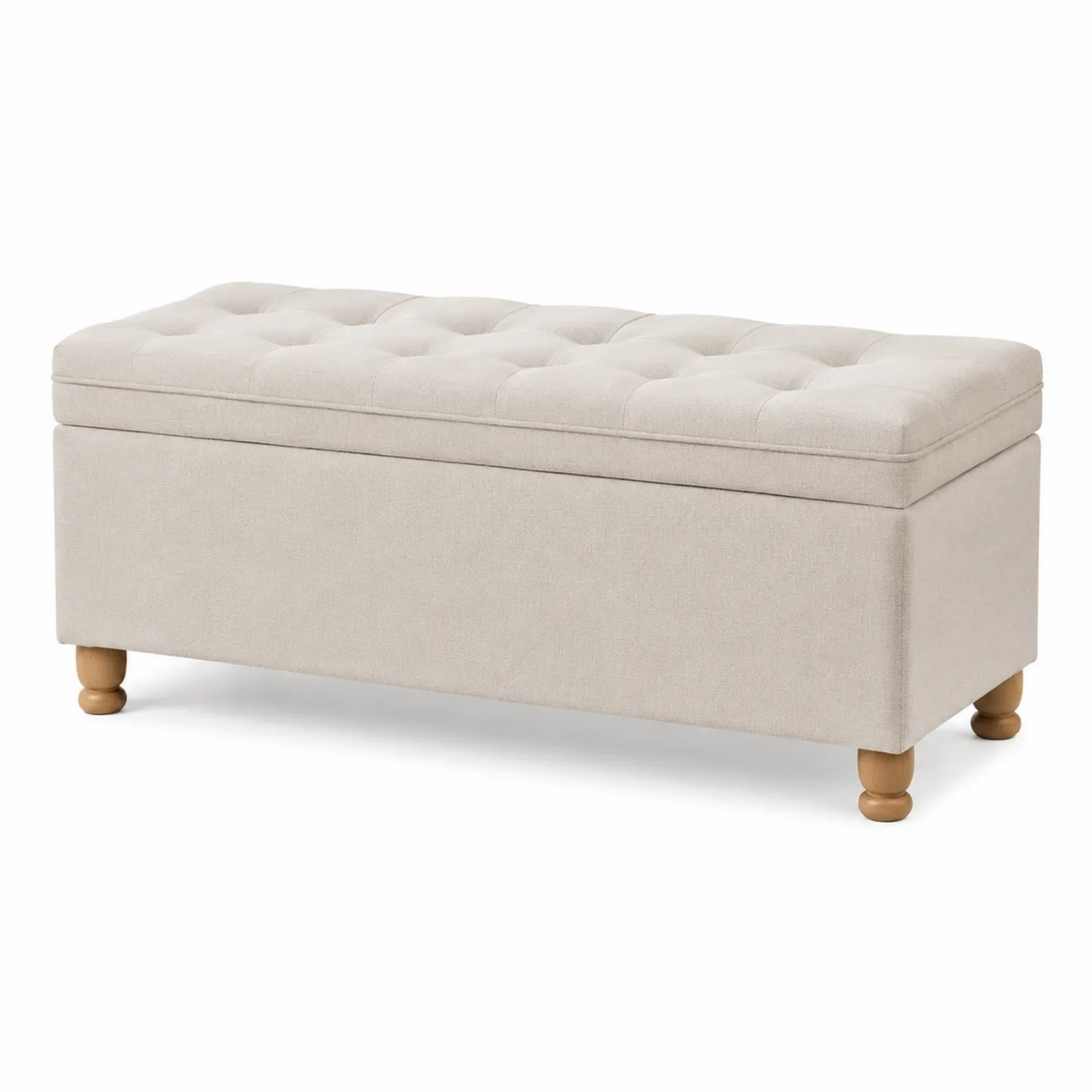 Polsterbank Stoff Beige mit Stauraum
