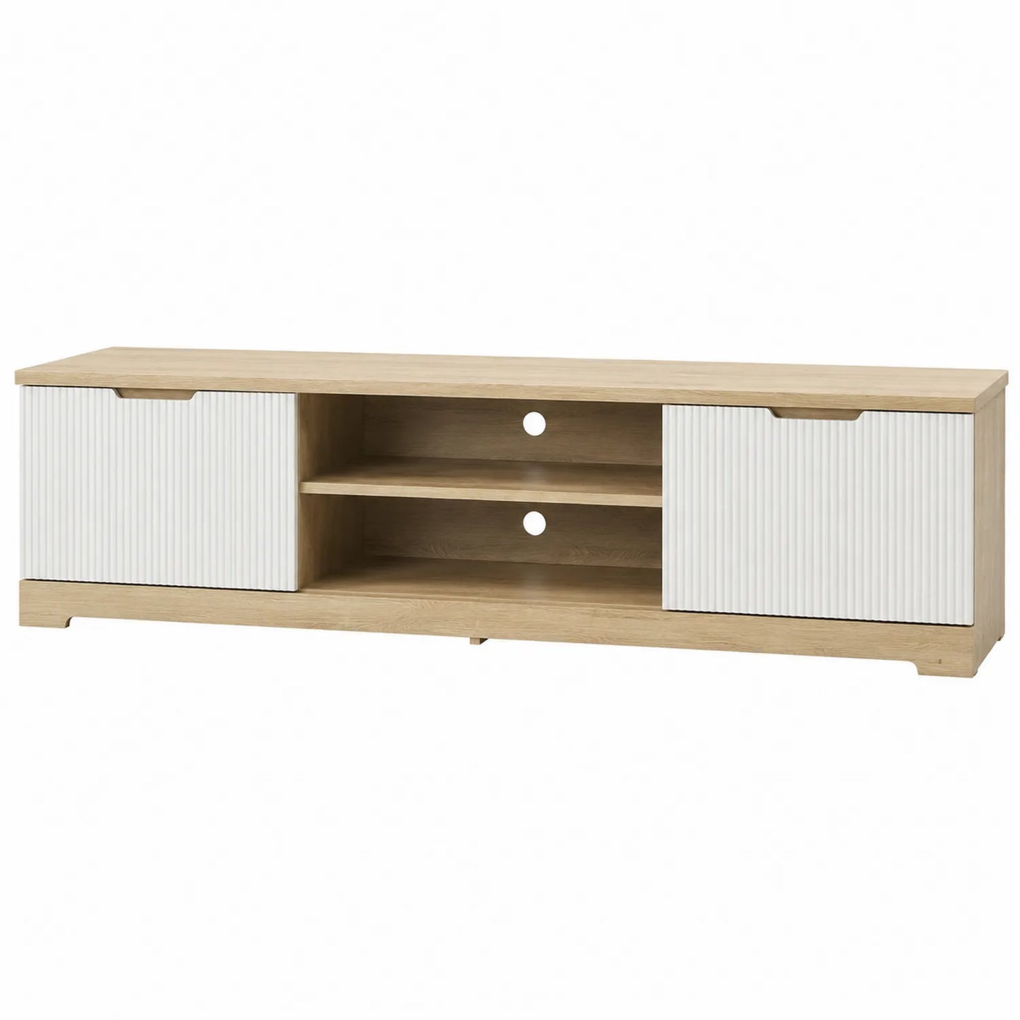 TV-Schrank Holzwerkstoff Eiche/Weiß 150x40x45 cm