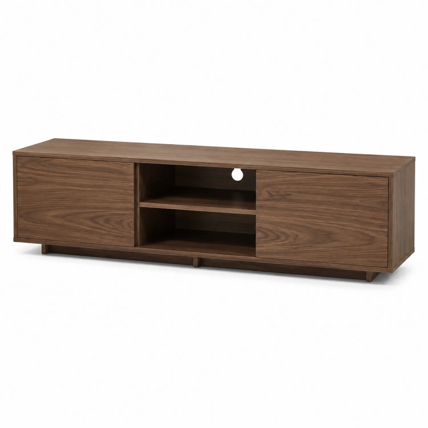 Fernsehtisch aus MDF mit Nussbaumfurnier Braun 150x40x45cm