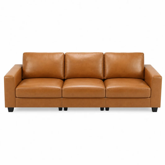 3-Sitzer Sofa Leder Braun 215x85x80 cm
