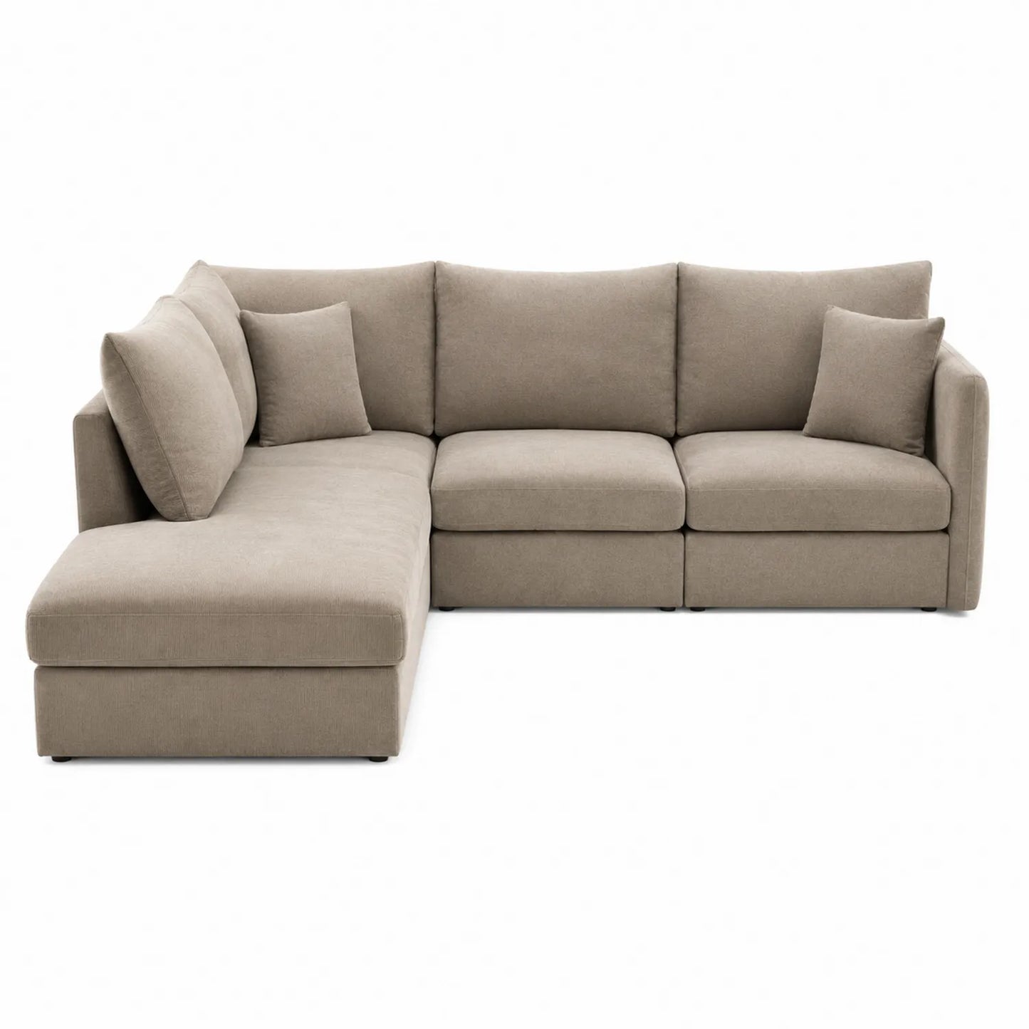 Ecksofa aus Polyester Beige L-Form 250x200x90 cm