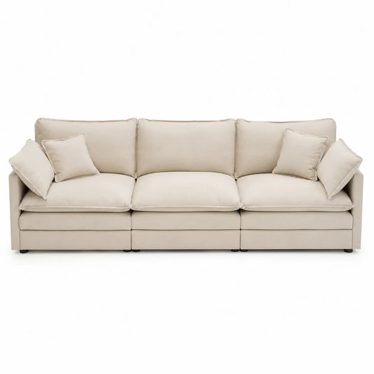 3-Sitzer Sofa Polyester Beige 230cm