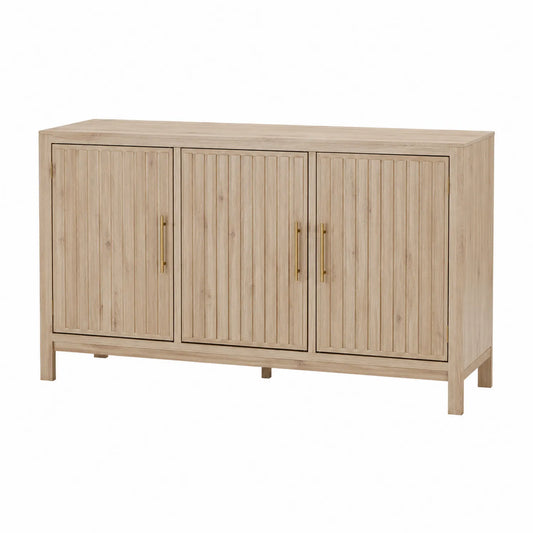 Sideboard aus Eichenholz in Hellbraun mit drei Türen