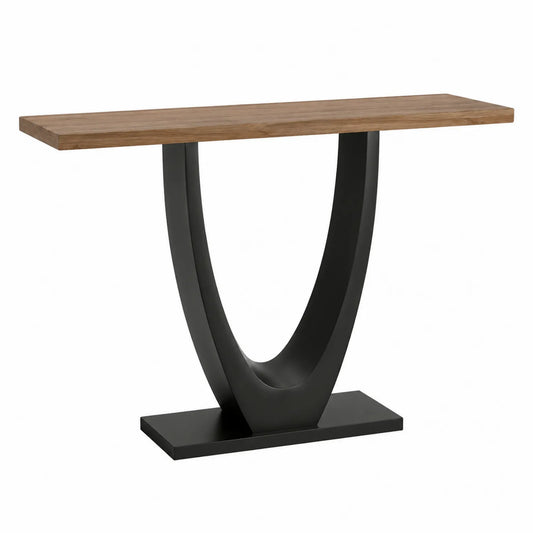 Konsolentisch Eiche Massivholz Schwarz Metallgestell 120x35x76cm