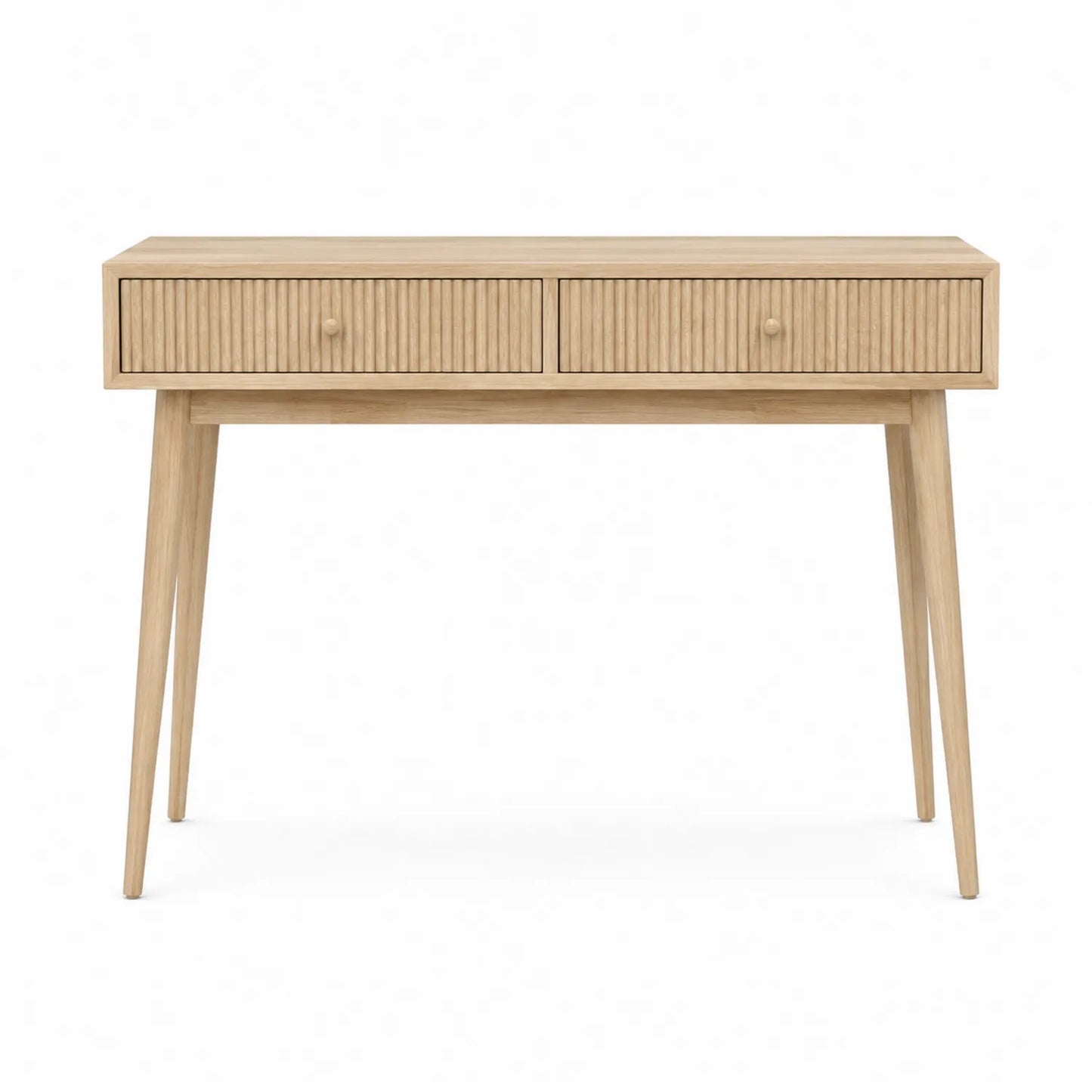Holz-Konsolentisch mit zwei Schubladen Eiche 100x35x75 cm