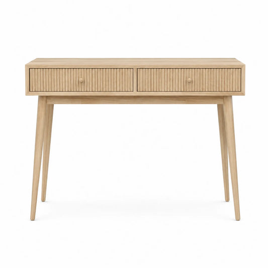 Holz-Konsolentisch mit zwei Schubladen Eiche 100x35x75 cm