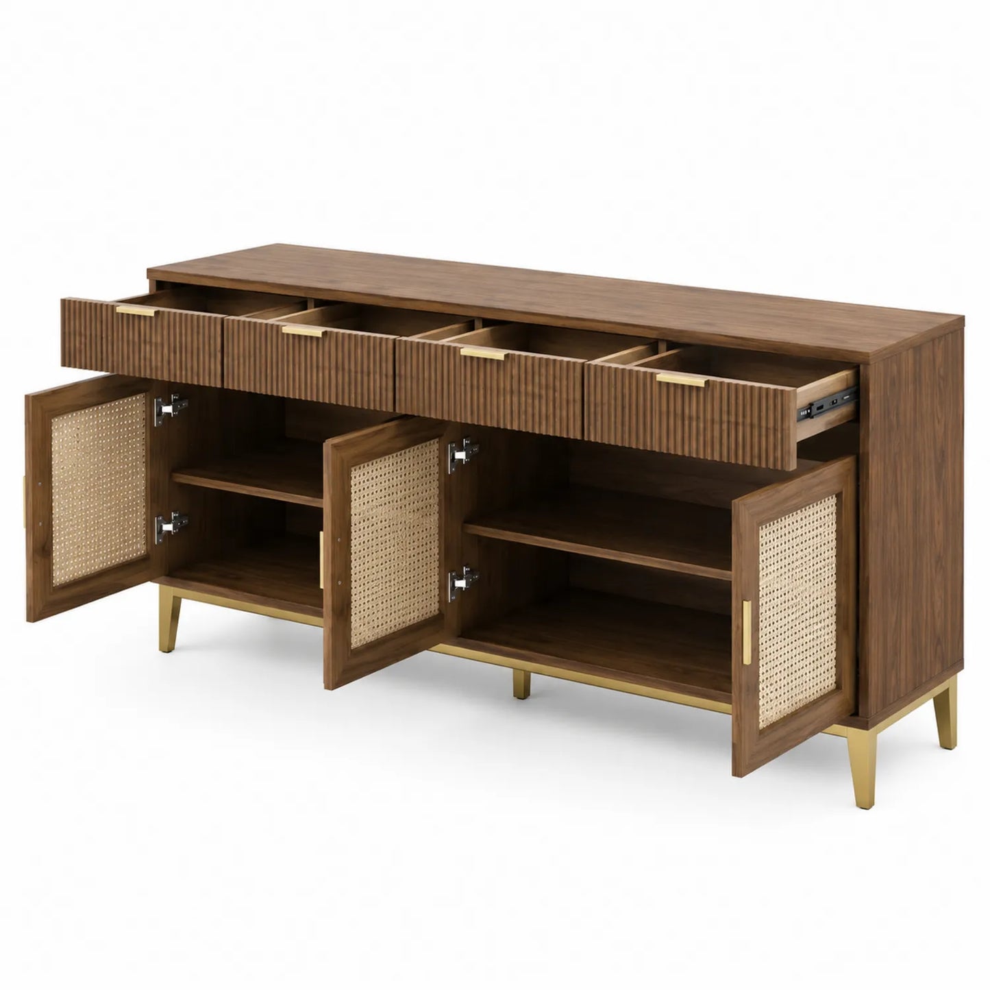 Sideboard Holz Braun mit Metallfüßen