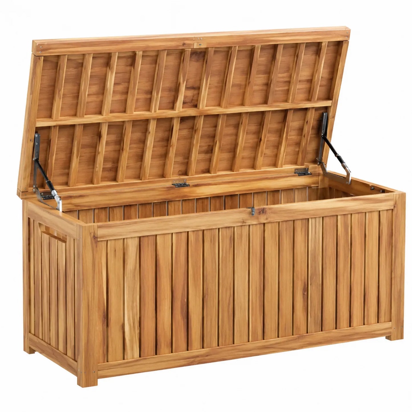 Teakholz Aufbewahrungstruhe Terrasse 120x50x58 cm
