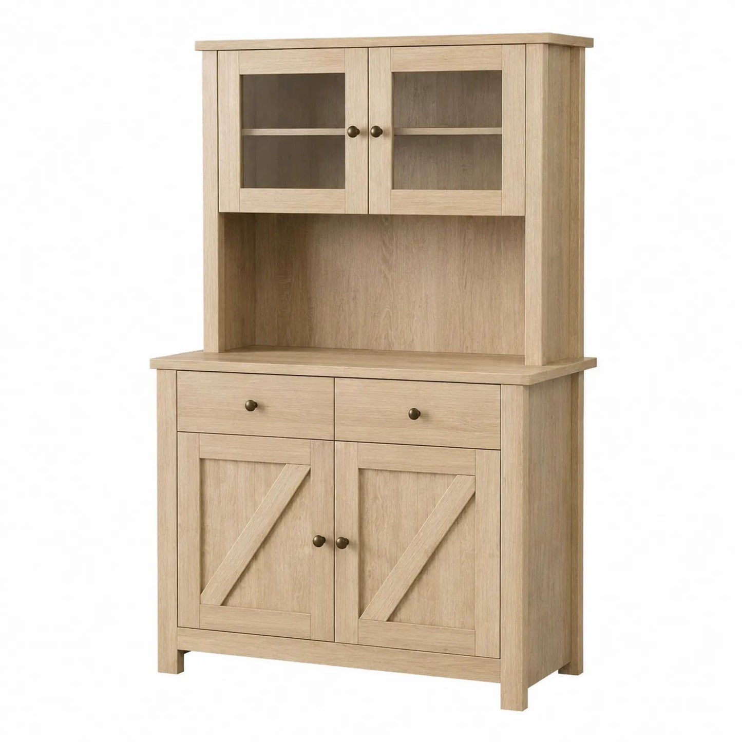 Sideboard aus Holz mit Schubladen und Glastüren 80x40x180 cm