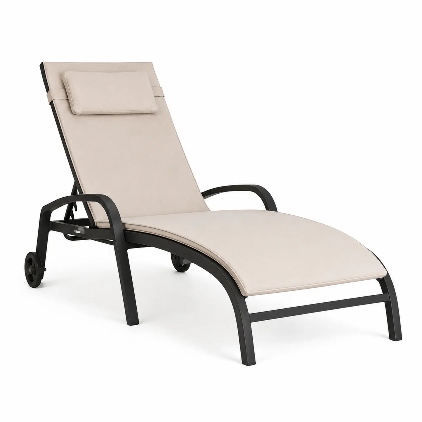 Aluminium Gartenliege Beige mit Kissen
