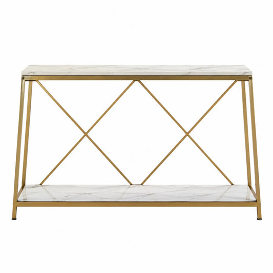 Konsolentisch Marmor Metall 120x30x80 cm