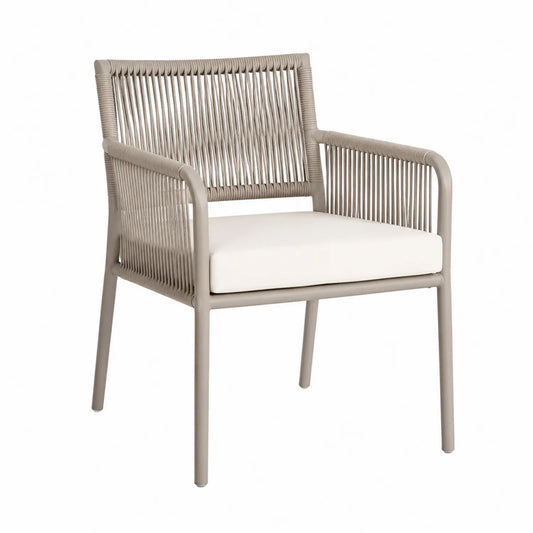 Aluminium-Gartenstuhl mit Polyester-Seil Beige