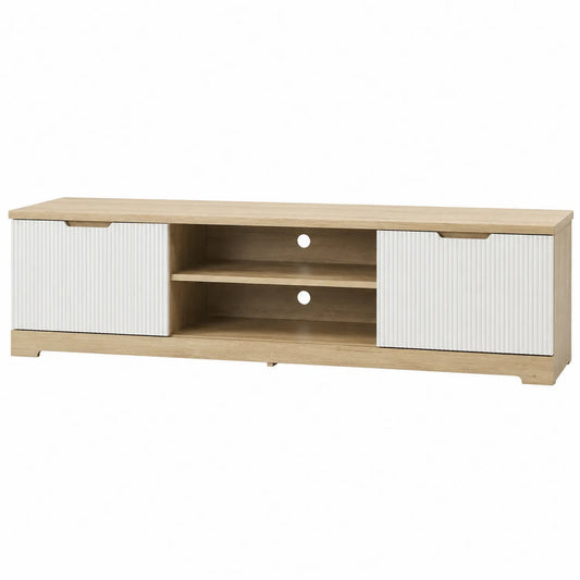 TV-Schrank Holzwerkstoff Eiche/Weiß 150x40x45 cm