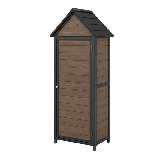 Gartenschrank aus Kunststoff-Holz-Verbund Braun