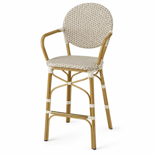 Barstuhl aus Aluminium und Polyethylen, Beige