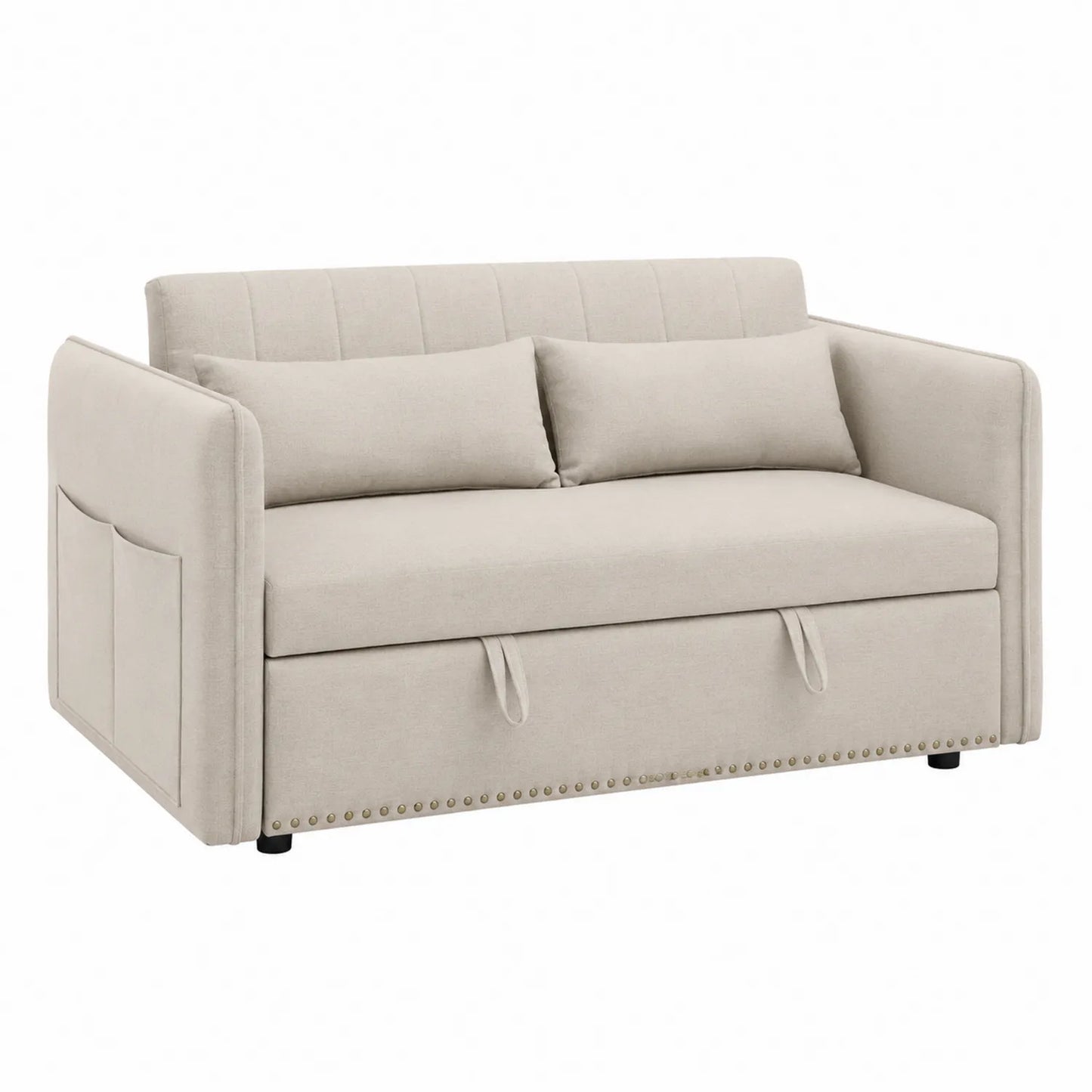 Schlafsofa Stoff Beige 196cm