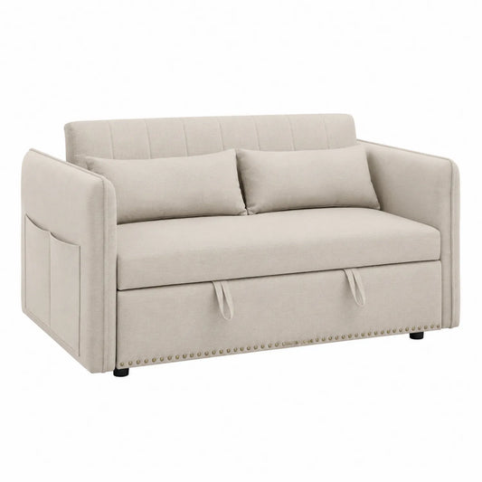 Schlafsofa Stoff Beige 196cm