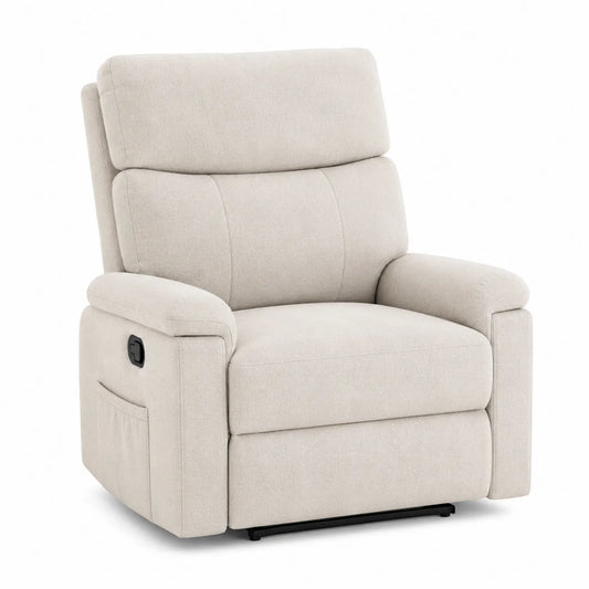 Stoff Recliner Sessel Beige 100x90x110 cm