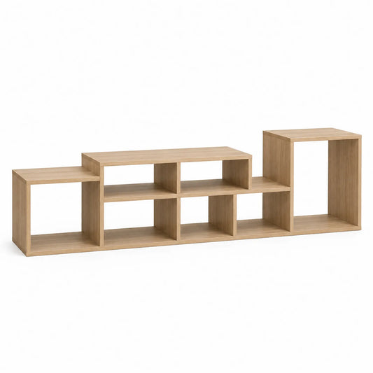 TV-Möbel Holzwerkstoff Eichefarben Modular 190 cm