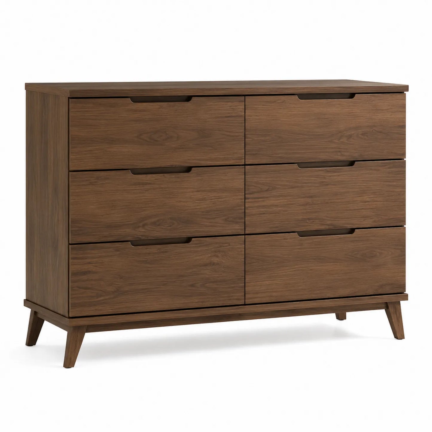 Walnuss Kommode mit 6 Schubladen 120x40x80 cm