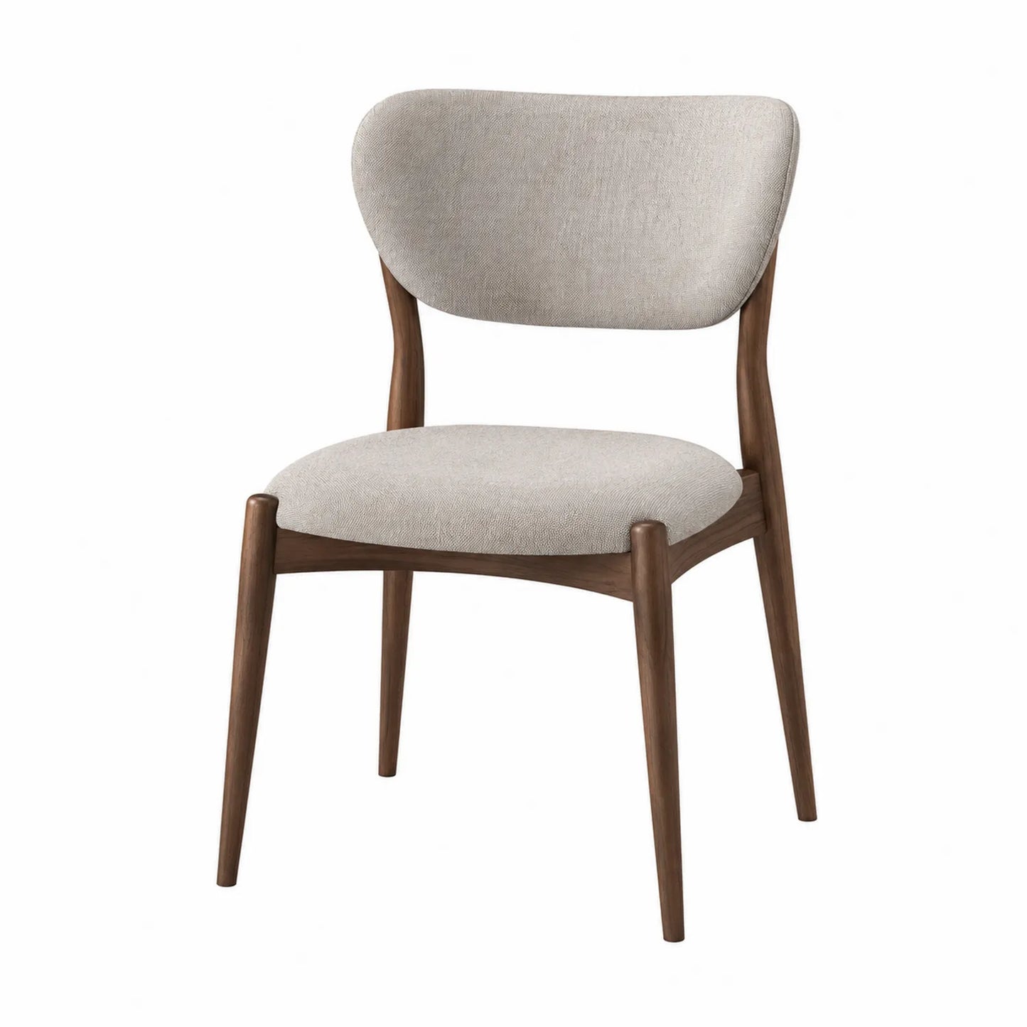Esszimmerstuhl Stoff Beige Walnussholz
