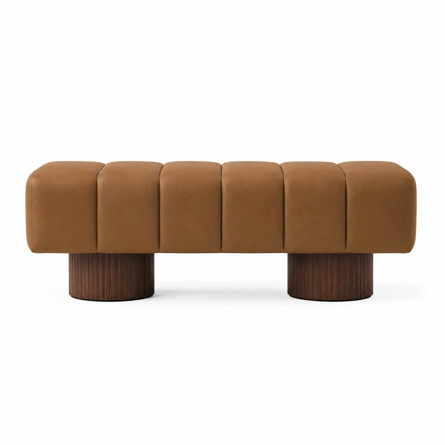 Bank Leder Braun mit Massivholzbeinen 150 cm