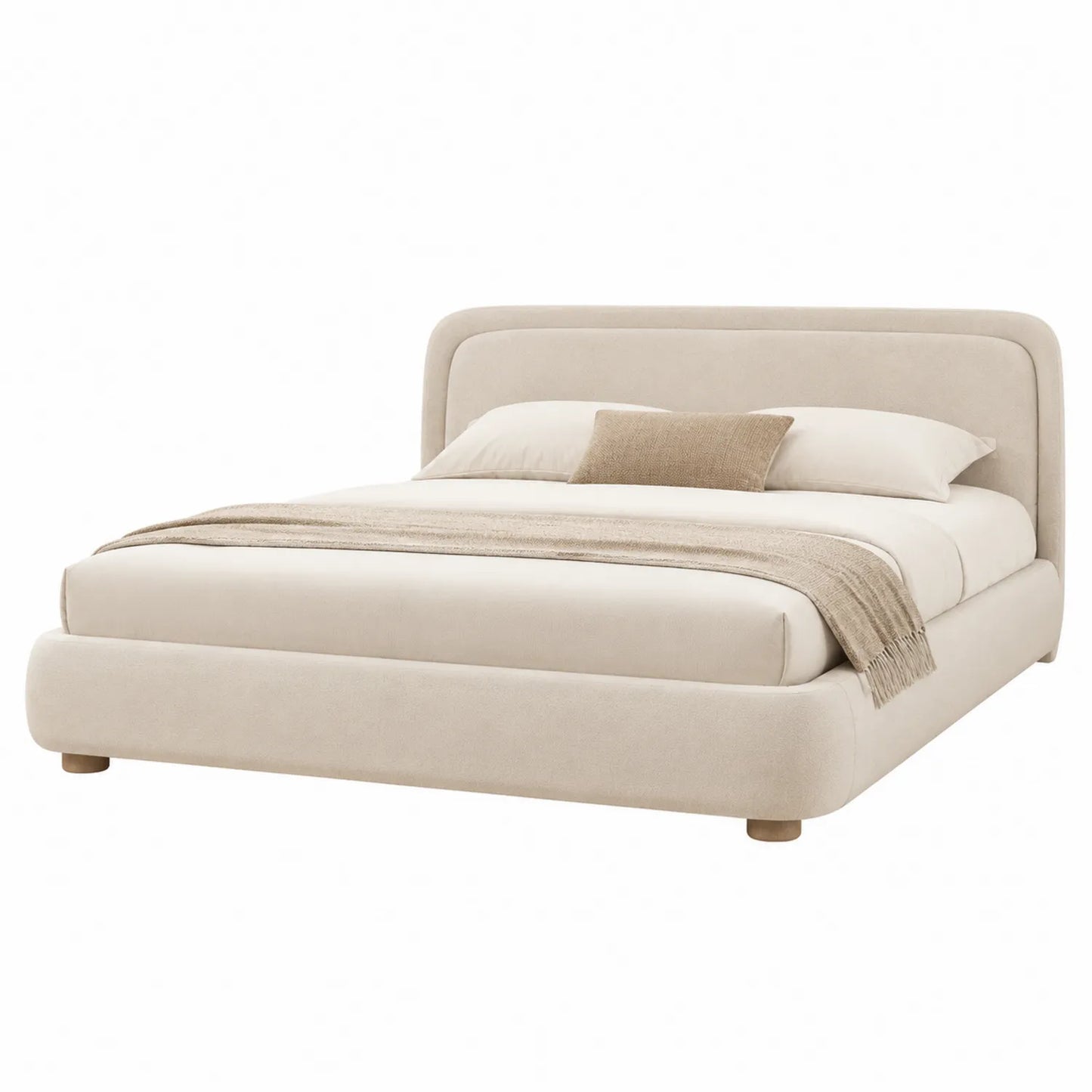 Stoffbett Beige 200x180 cm